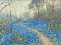 A Hillside of Blue Bonnets- Early Morning, Near San Antonio Texas