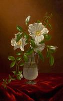Cherokee Roses in a Glass Vase