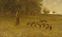 Girl with Turkeys