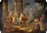 Story of Don Quixote 5 - Sancho’s Departure for the Island of Barataria (central piece)