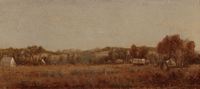 A Sketch at the Camp on the La Bonté, Wyoming Territory