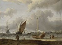 Fishing Boats in a Storm off the Dutch Coast
