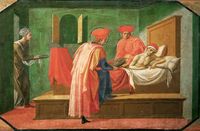 Saint Cosmas and Saint Damianus nursing a Sick Man