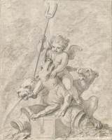 Young Pluto Riding Cerberus