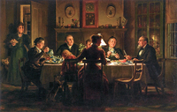 Village Squire Entertaining the New Minister