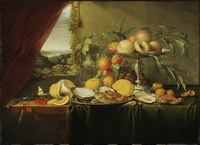 Banquet Still Life with a View onto a Landscape