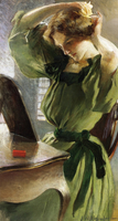 Young Woman Arranging Her Hair