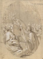 Apparition of the Holy Ghost above a Praying Priest