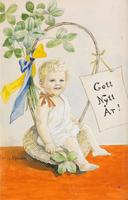 New Year Greeting - Boy in Basket