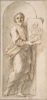 Saint Luke Holding a Painting of the Virgin and Child