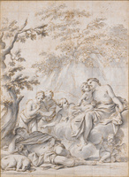 Story of Venus and Diana - Venus Observing the Sleeping Adonis with Nymphs and Putti