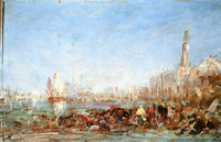 Venise, étude du quai des Esclavons