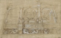 Project of an Archetirural Decoration with Ignudi Supporting a Cornice