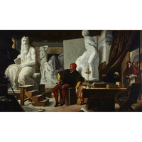 Michelangelo in His Studio, Visited by Pope Julius II