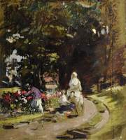 Study of a Garden Scene with a Pram