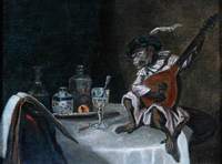 A Monkey Playing a Lute