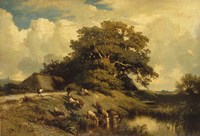 L’abreuvoir et le grand chêne (Watering Place and the Large Oak)