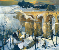 The Great Western Railway Viaduct, St. Austell, Under the Snow