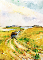 Cart on a Seaside Path