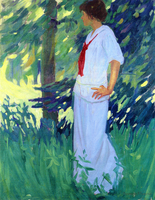 Woman in Blue Middy