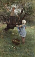 Girls Picking Fruit
