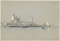 View across the Giudecca Canal toward the Salute and the Campanile of San Marco