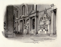Sanca Croce, Interior View with Monument to Michelangelo