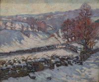 Paysage de neige à Crozant