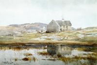 The Pink House, Monhegan Village, December