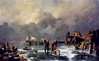 Bank of the Frozen Sea - Winter Landscape