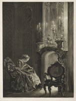 Woman Reading at the Fireside