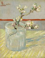 Sprig of Flowering Almond in a Glass