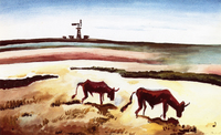 Two Steer and a Windmill