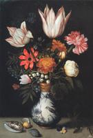 Tulips, Roses, a Pink and White Carnation, Forgets-Me-Nots, Lilly of the Valley and other Flowers