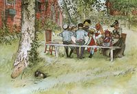 Breakfast under the big birch