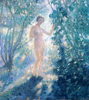 Nude in a Sunlit Forest