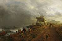 Evening Mood at Choppy Sea in South Italy