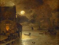 Night of full Moon at the Quay