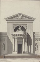 Facade for a Church with a Sculpture Representing Faith