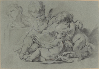 Three Putti Reading a Book