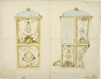 Palanquin for Lovisa Ulrika, Elevations from the Back and Side