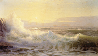 Crashing Waves at Sunset