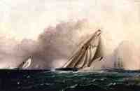 N.Y.Y.C. Schooner Yacht 'Estelle' Running Home