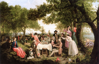 A Picnic in the Woods of New England