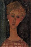 A Blond Wearing Earings