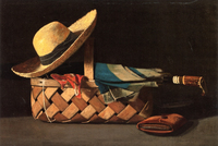 Market Basket, Hat and Umbrella