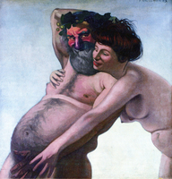 Naked Woman Fondling a Silenus