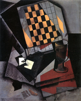 Checkerboard and Playing Cards