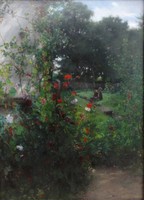 Meadow before Leibls Studio in Aibling