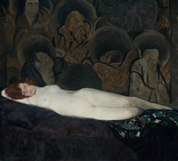 Nude with Chinese Background